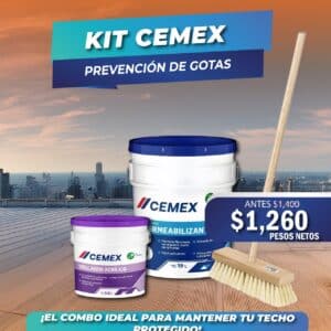 Kit Impermeabilizante Cemex 19 L + Sellador 3.8 L con Cepillo Gratis