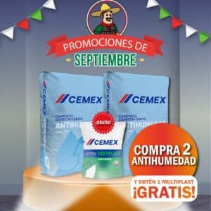 PROMOCION 2+1 CEMEX ANTIHUMEDAD Y MULTIPLAST 2KG DE REGALO